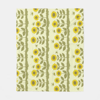 Zonnebloemen, bijen, schattig naadloos patroon. fleece deken