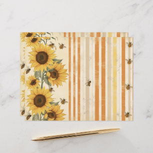 Zonnebloemen Bijen Scrapbook Journal Paper