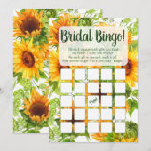 Zonnebloemen Bingo Vrijgezellenfeest Game Kaart (Voorkant / Achterkant)