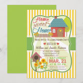 Zonnebloemen & Birdhouse Housewarming Party Kaart (Voorkant / Achterkant)