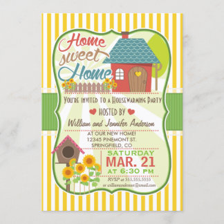 Zonnebloemen & Birdhouse Housewarming Party Kaart