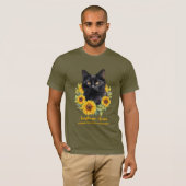 Zonnebloemen Black Cat Boerderij Naam T-shirt (Voorkant volledig)