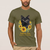 Zonnebloemen Black Cat Boerderij Naam T-shirt (Voorkant)