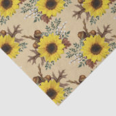 Zonnebloemen & bladeren Rustieke Cottagecore Tissuepapier (Detail)