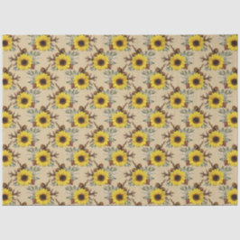 Zonnebloemen & bladeren Rustieke Cottagecore Tissuepapier