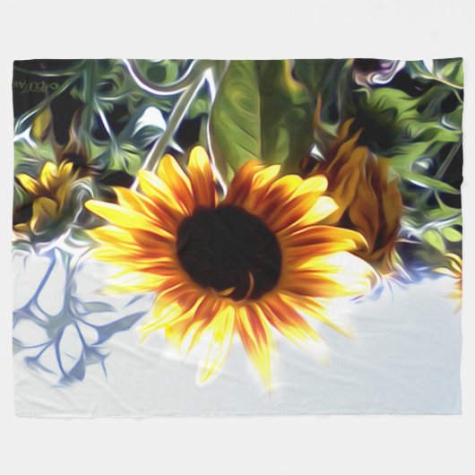 Zonnebloemen Blanket Fleece Deken (Voorkant (Horizontaal))
