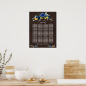 Zonnebloemen Blauw Bloemen Trouwschuur Zitting Gra Poster (Keuken)