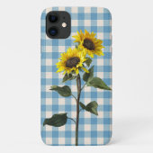 Zonnebloemen, blauw en wit gecontroleerd Case-Mate iPhone case (Achterkant)