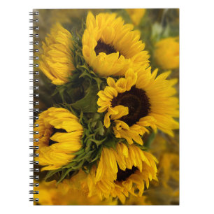 Zonnebloemen Blauw Notitieboek