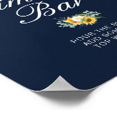 zonnebloemen blauw vrijgezellenfeest mimosa staaf poster (Hoek)