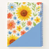 Zonnebloemen blauwe bloemen recept notitieboek (Achterkant)