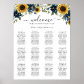 Zonnebloemen - Blauwe bruinkoolzaaigoed Poster (Voorkant)