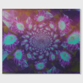 Zonnebloemen Blauwgroen Paarse ontkoppeling van Ab Cadeaupapier (Vlak)