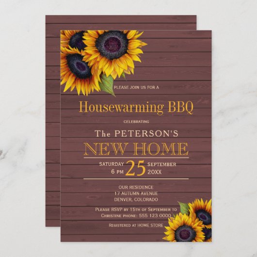 Zonnebloemen blazen herfstbos in de herfst kaart (Voorkant / Achterkant)