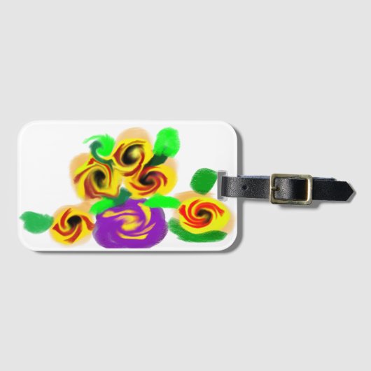 Zonnebloemen blijdschap bagagelabel (Voorkant (horizontaal))