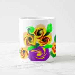 Zonnebloemen blijdschap grote koffiekop