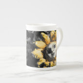 Zonnebloemen - Bloed Thee en Rode String Porselein Kop (Voorkant rechts)