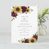 Zonnebloemen, bloedig, bespaar de datum in kaart (Staand voorkant)