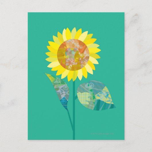 Zonnebloemen bloeien briefkaart (Voorkant)