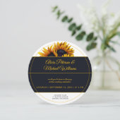 Zonnebloemen bloeien | Goud en marine moderne brui Kaart (Staand voorkant)