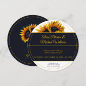 Zonnebloemen bloeien | Goud en marine moderne brui Kaart (Voorkant / Achterkant)