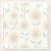 Zonnebloemen bloeien naar de zon glazen onderzetter (Achterkant)