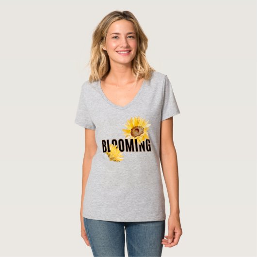 Zonnebloemen bloeien t-shirt (Voorkant volledig)