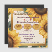 Zonnebloemen bloem bruiloft magnetische uitnodiging (Voorkant / Achterkant)