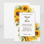 Zonnebloemen bloemblaadjes: Gepersonaliseerde brui Kaart (Voorkant / Achterkant)