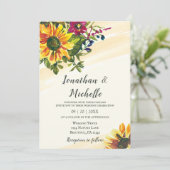 Zonnebloemen Bloembloemen Christelijke bruiloft Kaart (Staand voorkant)