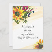 Zonnebloemen Bloembloemen Christelijke bruiloft Kaart (Achterkant)