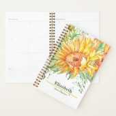 Zonnebloemen Bloemen Boho Jaarlijks Maandelijks Pl Planner (Display)
