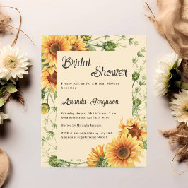 Zonnebloemen bloemen Bridal Douche uitnodiging