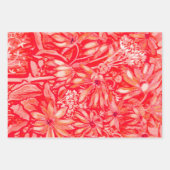 Zonnebloemen bloemen Florenz Art Yellow Blue Red Inpakpapier Vel (Voorkant 3)