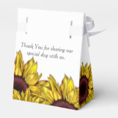 Zonnebloemen Bloemen Gepersonaliseerde bruiloft gu Bedankdoosjes (Achterkant)