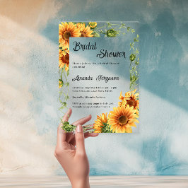 Zonnebloemen bloemen helder Vrijgezellenfeest Acryl Uitnodigingen