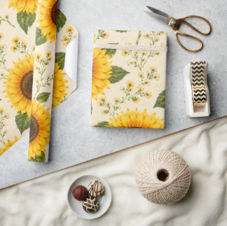 ZONNEBLOEMEN BLOEMEN INP AKPAPIER CADEAUPAPIER
