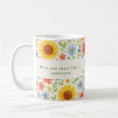 Zonnebloemen bloemen motivatie offerte monogram koffiemok (Links)