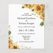 Zonnebloemen Bloemen QR Code Foto Bruiloft Uitnodi (Voorkant)