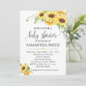 Zonnebloemen bloemen, romantisch boho chic baby sh kaart (Staand voorkant)