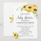 Zonnebloemen bloemen, romantisch boho chic baby sh kaart (Voorkant / Achterkant)