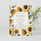 Zonnebloemen Bloemen Rustiek Boho Schuur Vrijgezel Kaart (Staand voorkant)