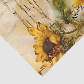 Zonnebloemen bloemenblad muziek ephemera tissuepapier (Detail)