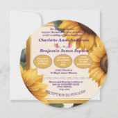 Zonnebloemen bloemenbruiloft kaart (Voorkant)