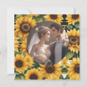 Zonnebloemen bloemenbruiloft kaart (Achterkant)