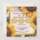 Zonnebloemen bloemenbruiloft kaart (Voorkant)