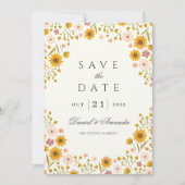 Zonnebloemen bloemenbruiloft save the date kaart (Voorkant)
