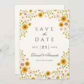 Zonnebloemen bloemenbruiloft save the date kaart (Voorkant / Achterkant)