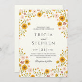 Zonnebloemen bloemenbruiloft uitnodiging (Voorkant / Achterkant)