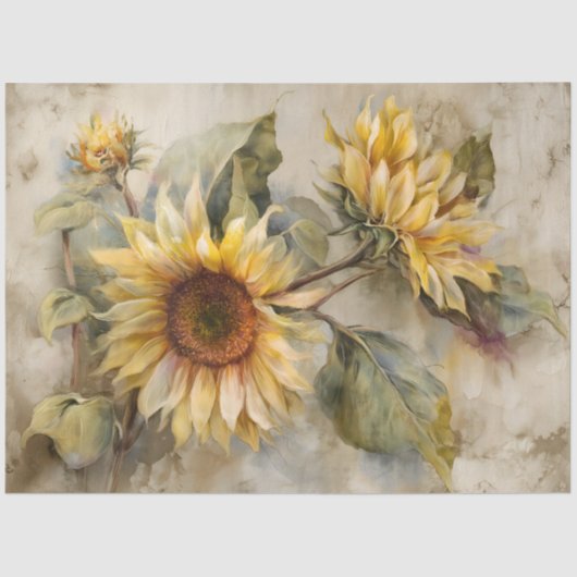  ZONNEBLOEMEN BLOEMENDECOUPAGE TISSUEPAPIER (Voorkant)